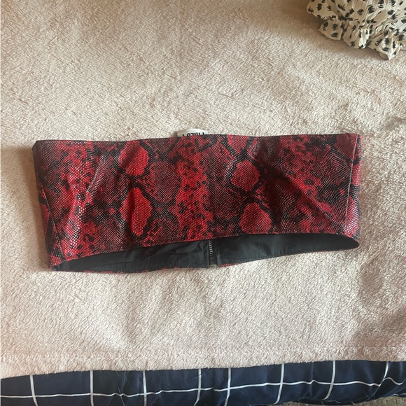 Red Snake Skin Tube Top - Picture 4 of 6